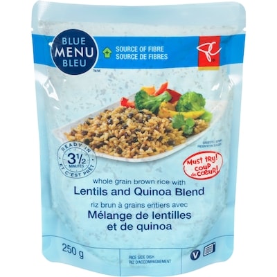 PC Blue Menu Lentils And Quinoa Blend Whole Grain Brown Rice 250 g, $1.72/100g