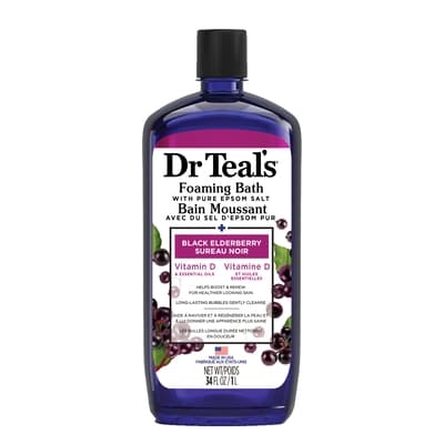 Dr. Teal's Foaming Bath with Pure Epsom Salt, Black Elderberry 1000 ml, $1.12/100ml