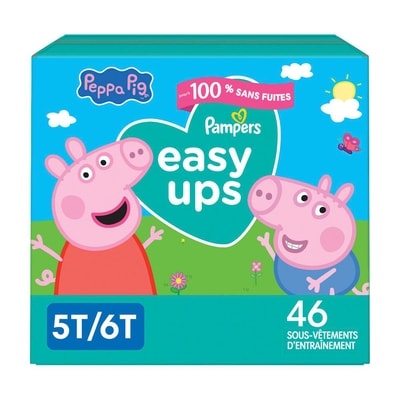 Pampers Easy Ups - 5T6T Format Super Pour Filles – 1/46 COUCHES 46 ea, 0,74 $/1ch