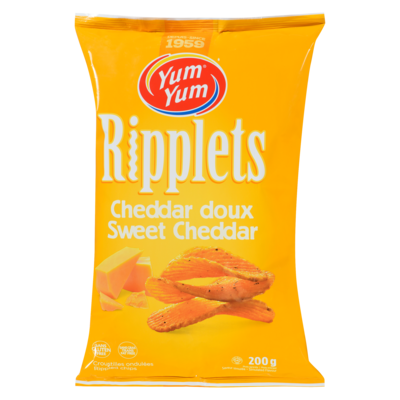 Yum Yum Flavoured Rippled Chips Sweet Cheddar 200 g, $2.25/100g