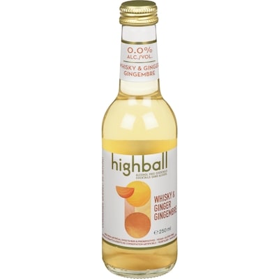 Highball Alcohol Free Cocktails Whisky & Ginger 250 ml, $1.80/100ml