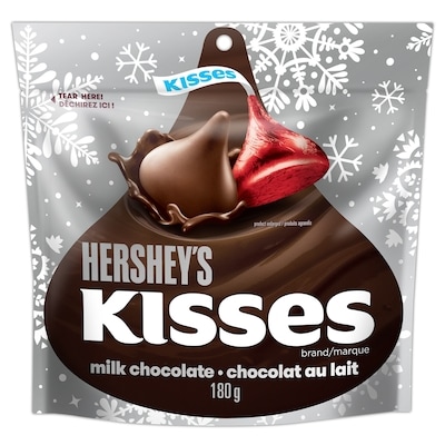 Hershey's Kisses Milk Chocolate Holiday Festive Red, Green & Silver Foil 180 g, $3.06/100g