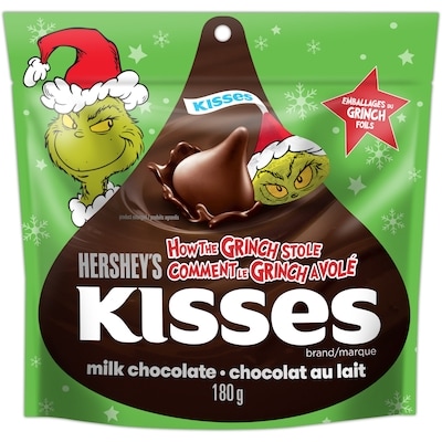 Hershey’s Chocolat au lait KISSES GRINCH 180 g, 3,05 $/100g