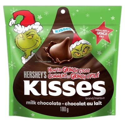 Hershey’s Chocolats Au Lait De Noël Et Des Fêtes Kisses Grinch 180 g, 2,77 $/100g
