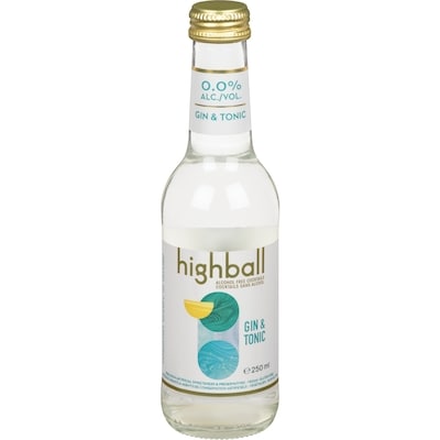 Highball Alcohol Free Cocktails Gin & Tonic 250 ml, $1.80/100ml