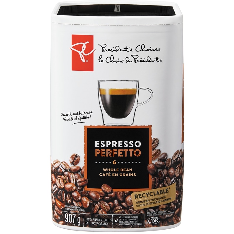 President's Choice PC® Espresso Perfetto Whole Bean Coffee - 907 g
