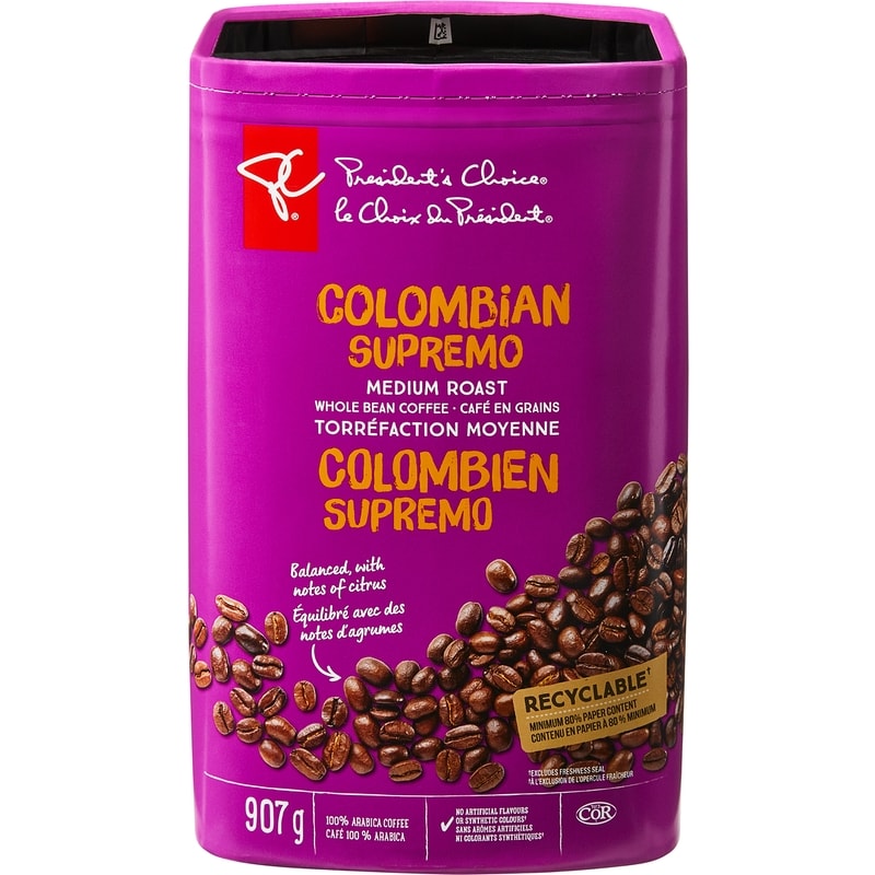PC® Colombian Supremo Medium Roast Whole Bean Coffee