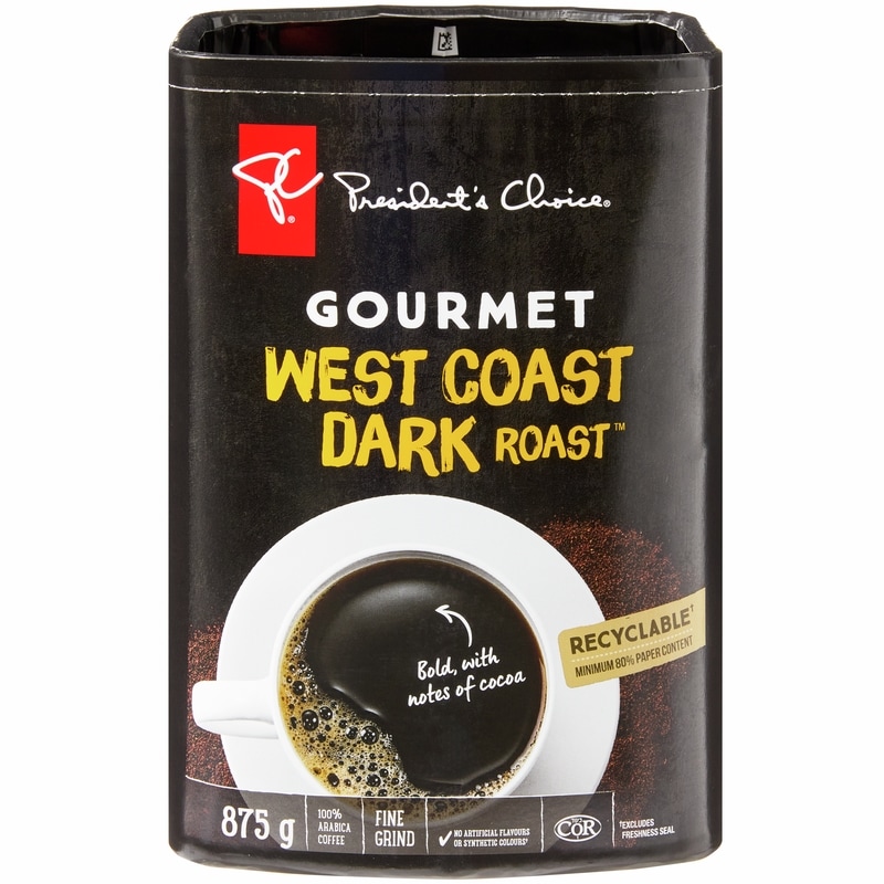 黒30、ブラウン10、Dブラウン10、グリス500g President's Choice Gourmet West Coast Dark Roast Fine Grind Coffee