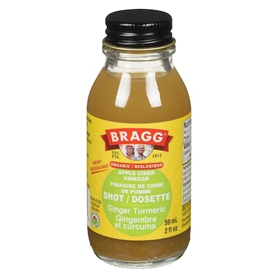 Bragg Apple Cider Vinegar Shot Ginger Turmeric Shot Organic 59 ml, $5.07/100ml