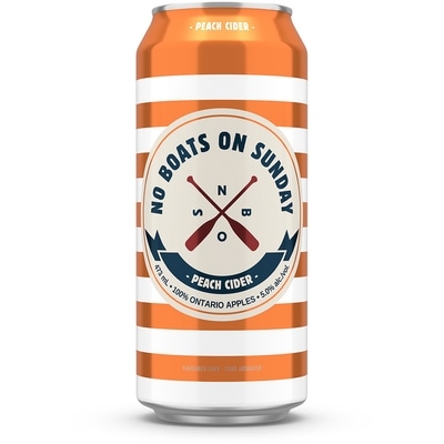 NO BOATS ON SUNDAY Peach Cider (ID required at pick-up) 473 ml, $0.83/100ml