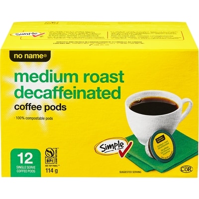 No Name Medium Roast Decaffeinated Coffee Pods 114 g, $7.01/100g