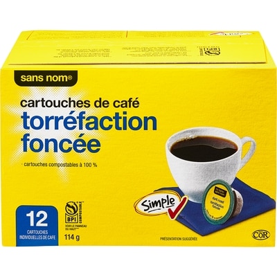 Sans Nom Cartouches de café à torréfaction foncée 114 g, 7,01 $/100g