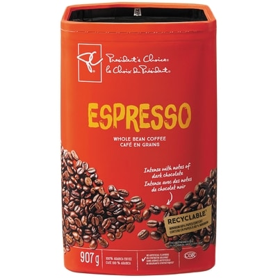 le Choix du Président Café Espresso en grains PCᴹᴰ 907 g, 2,64 $/100g