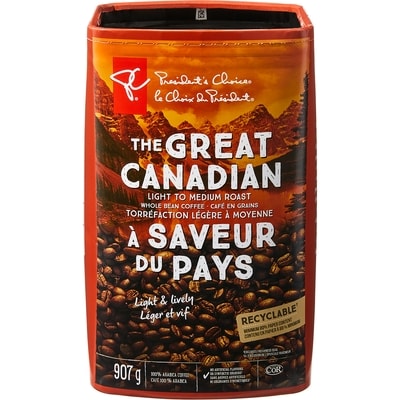 le Choix du Président Café en grains torréfaction blonde à moyenne À saveur du pays 907 g, 2,09 $/100g