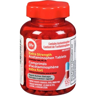 Life Brand Extra Strength Acetaminophen Tablets 120 ea, $0.18/1ea