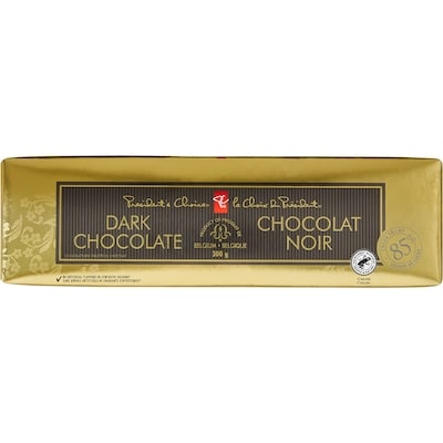 President's Choice Dark Chocolate Bar 85% Cocoa Solids 300 g, $3.00/100g