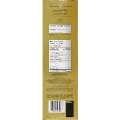 Barre de chocolat noir 85% de matière sèche de cacao.