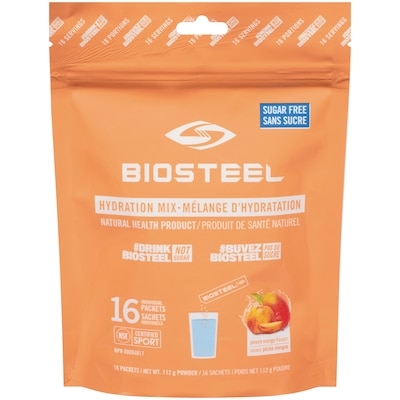 Biosteel Natural Health Product Hydration Mix Powder Peach Mango Sugar Free 16S 112 g, $21.42/100g