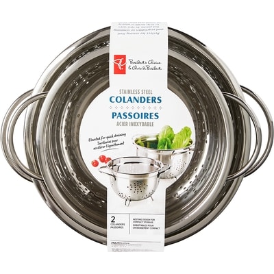 President's Choice Colanders, Stainless Steel, 2 Pieces 1 ea, $20.00/1ea