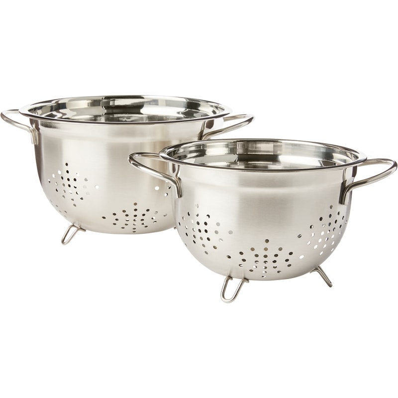 Colanders, Stainless Steel, 2 Pieces