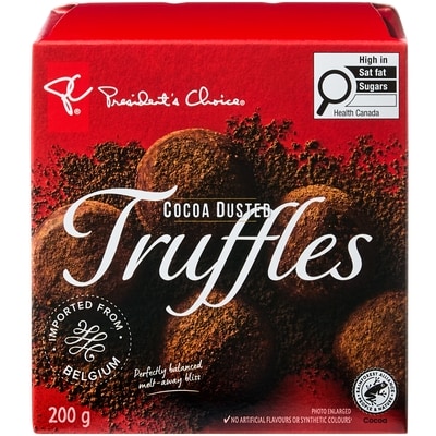 President's Choice Cocoa Dusted Truffles 200 g, $1.90/100g