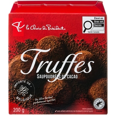 le Choix du Président Truffes saupoudrées de cacao 200 g, 1,90 $/100g