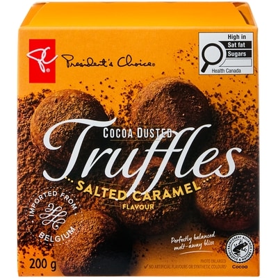 President's Choice Salted Caramel Flavour Cocoa Dusted Truffles 200 g, $1.90/100g