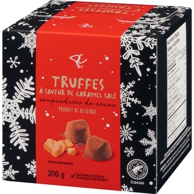 Truffes à saveur de caramel salé saupoudrées de cacao