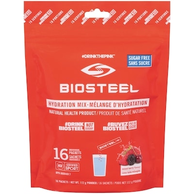 Biosteel Natural Health Product Hydration Mix Powder Mixed Berry Sugar Free 16S 112 g, $21.42/100g