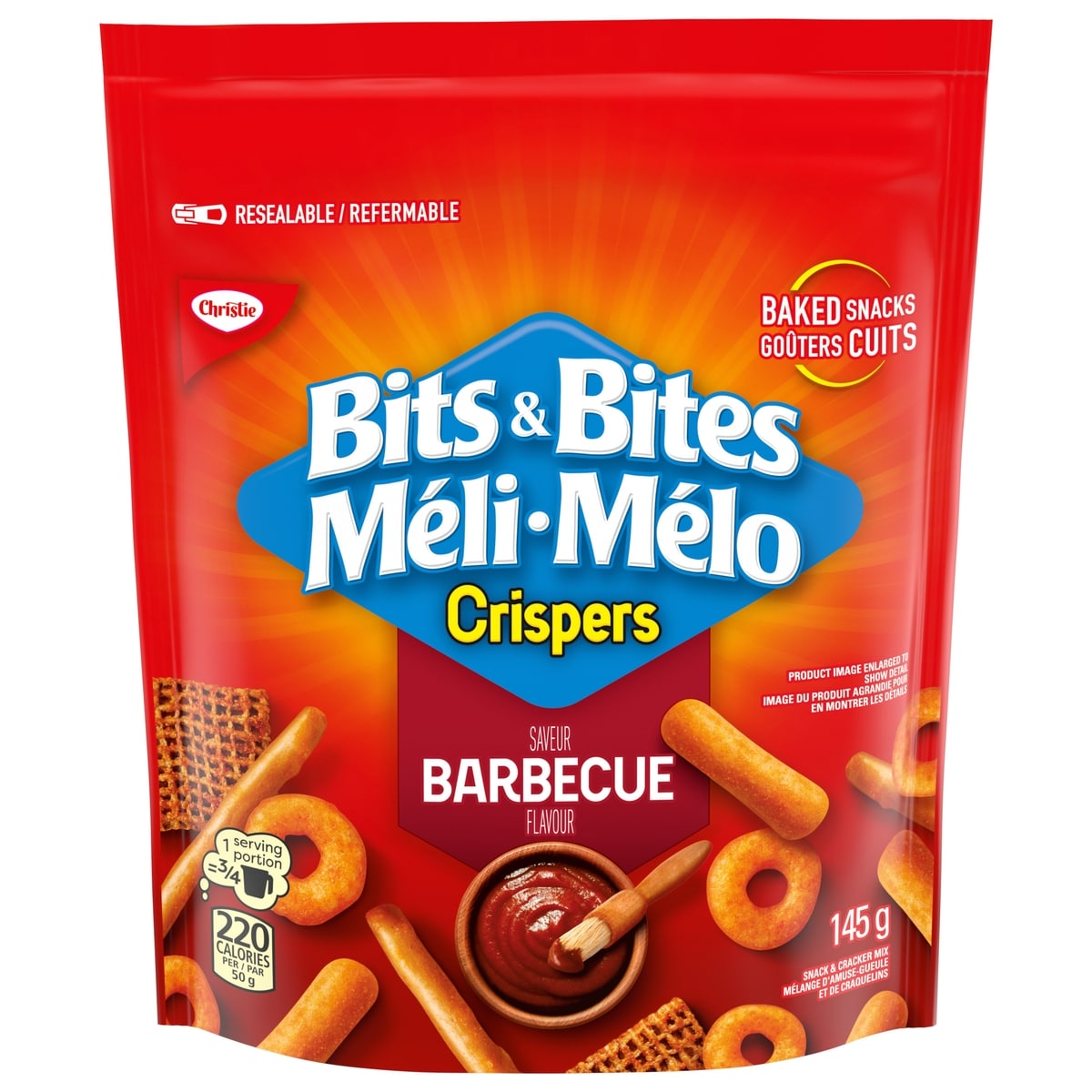 Christie Crispers Bits & Bites BBQ 145 g, $1.90/100g