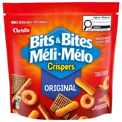 Christie Crispers Bits & Bites Original Flavour Snack and Cracker Mix 145 g, $2.96/100g
