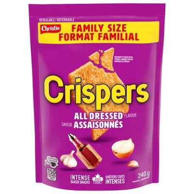 Christie Crispers All Dressed Flavour Family Size Salty Snacks 240 g, $2.29/100g