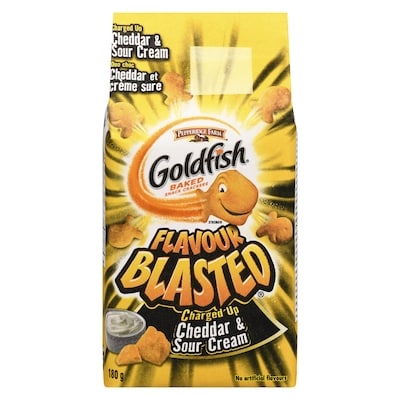 Pepperidge Farm Charged Up Cheddar & Sour Cream Baked Snack Crackers 180 g, $1.94/100g