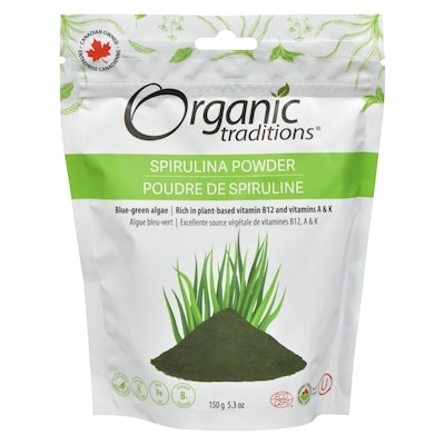 Organic Traditions Spirulina Powder 150 g, $13.33/100g