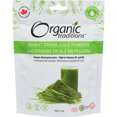 Organic Traditions Wheat Grass Juice Powder 150 g, $16.66/100g