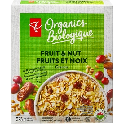 PC Biologique Granola fruits et noix 325 g, 1,69 $/100g
