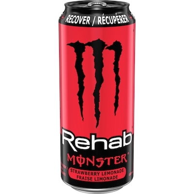 Monster Energy Rehab Fraise Limonade 458 ml, 0,94 $/100ml