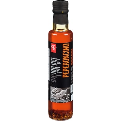 PC Collection noire Huile D'Olive Extra Vierge Infusée Aux Piments Chilis Rouges 250 ml, 3,20 $/100ml