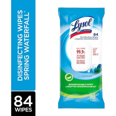 Lysol DISINFECTING WIPES Flatpack - Spring Waterfall 84 ea, $0.10/1ea