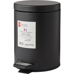 5L Stainless Steel Round Step Bin Matte Black