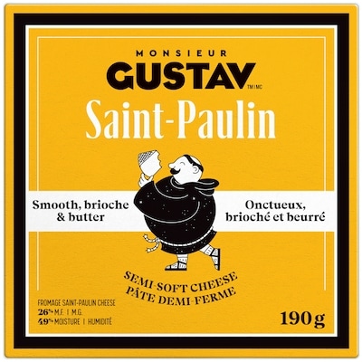 Monsieur Gustav Fromage Saint-Paulin  190 g, 3,68 $/100g
