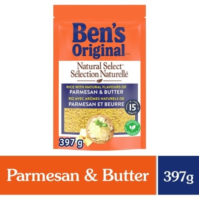 Ben’s SÉLECTION NATURELLE riz à la saveur de parmesan et beurre 397 g, 1,63 $/100g