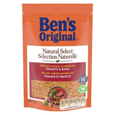 Bens NATURAL SELECT Tomato & Basil Flavour Rice Side Dish 397 g, $1.51/100g