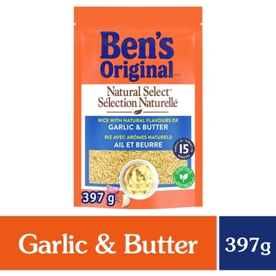 Bens NATURAL SELECT Garlic & Butter Flavour Rice 397 g, $1.63/100g