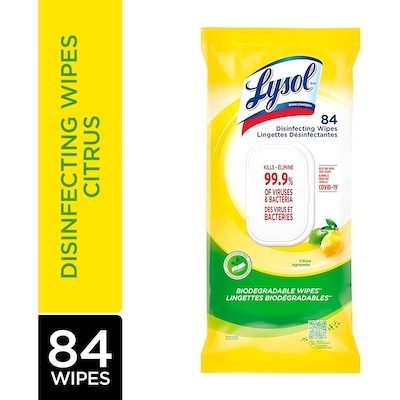 Lysol DISINFECTING WIPES Flatpack - Citrus 84 ea, $0.10/1ea