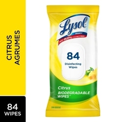 Lysol Lingettes désinfectantes pour surfaces, désinfectant, nettoyage, assainissement 84 ea, 0,09 $/1ch
