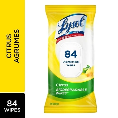 Lysol Lingettes désinfectantes pour surfaces, désinfectant, nettoyage, assainissement 84 ea, 0,06 $/1ch
