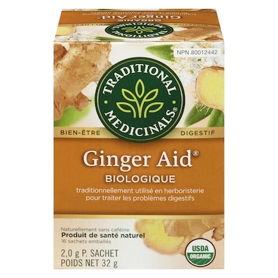Traditional Medicinals Ginger Aid Biologique Sachets Emballés 16 ea, 0,44 $/1ch