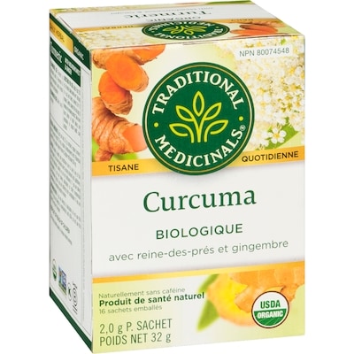 Curcuma Avec Reine-Des-Prés Et Gingembre Biologique Sachets Emballés