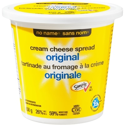 No Name Cream Cheese Spread, Original 450 g, $1.29/100g